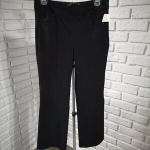 NWT Zara Women Size Medium Ladies Black Straight Leg Pants